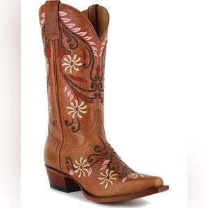 Shyanne Studded Floral Embroidered Snip Toe Western Cowboy Boots